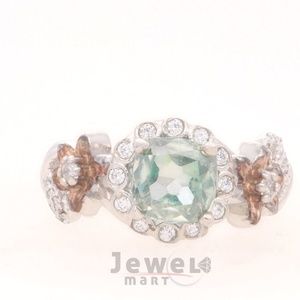 Dazzling 1.61 ct Green Moissanite Ring sz 6.5